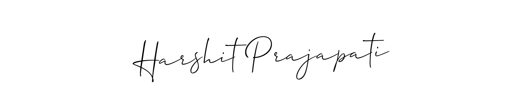 You should practise on your own different ways (Allison_Script) to write your name (Harshit Prajapati) in signature. don't let someone else do it for you. Harshit Prajapati signature style 2 images and pictures png