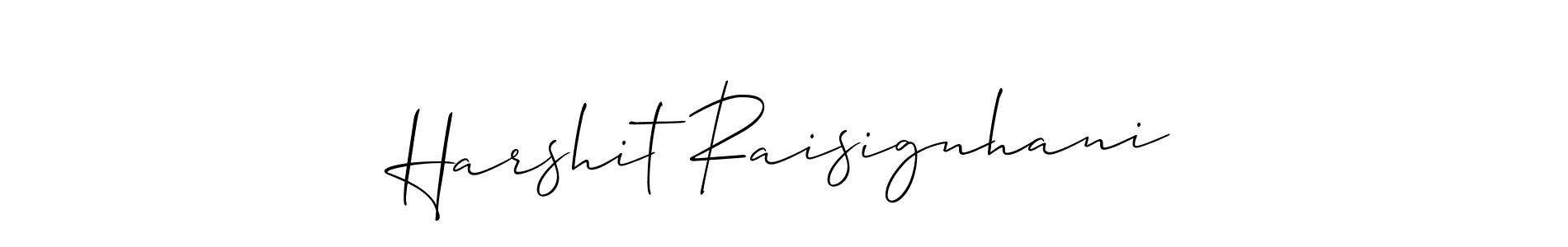 Harshit Raisignhani stylish signature style. Best Handwritten Sign (Allison_Script) for my name. Handwritten Signature Collection Ideas for my name Harshit Raisignhani. Harshit Raisignhani signature style 2 images and pictures png