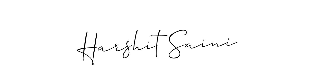 Create a beautiful signature design for name Harshit Saini. With this signature (Allison_Script) fonts, you can make a handwritten signature for free. Harshit Saini signature style 2 images and pictures png