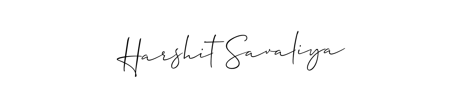 Make a beautiful signature design for name Harshit Savaliya. With this signature (Allison_Script) style, you can create a handwritten signature for free. Harshit Savaliya signature style 2 images and pictures png