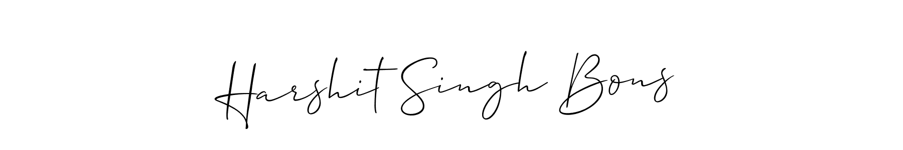Similarly Allison_Script is the best handwritten signature design. Signature creator online .You can use it as an online autograph creator for name Harshit Singh Bons. Harshit Singh Bons signature style 2 images and pictures png