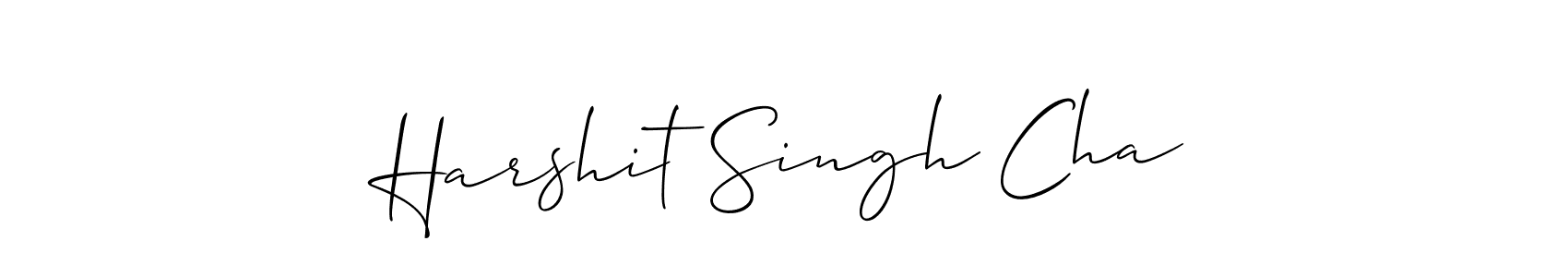 Also we have Harshit Singh Cha name is the best signature style. Create professional handwritten signature collection using Allison_Script autograph style. Harshit Singh Cha signature style 2 images and pictures png