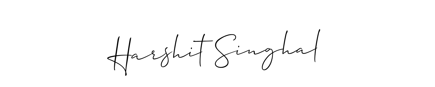 Use a signature maker to create a handwritten signature online. With this signature software, you can design (Allison_Script) your own signature for name Harshit Singhal. Harshit Singhal signature style 2 images and pictures png