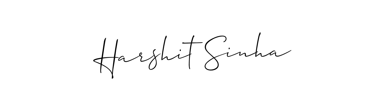 Allison_Script is a professional signature style that is perfect for those who want to add a touch of class to their signature. It is also a great choice for those who want to make their signature more unique. Get Harshit Sinha name to fancy signature for free. Harshit Sinha signature style 2 images and pictures png