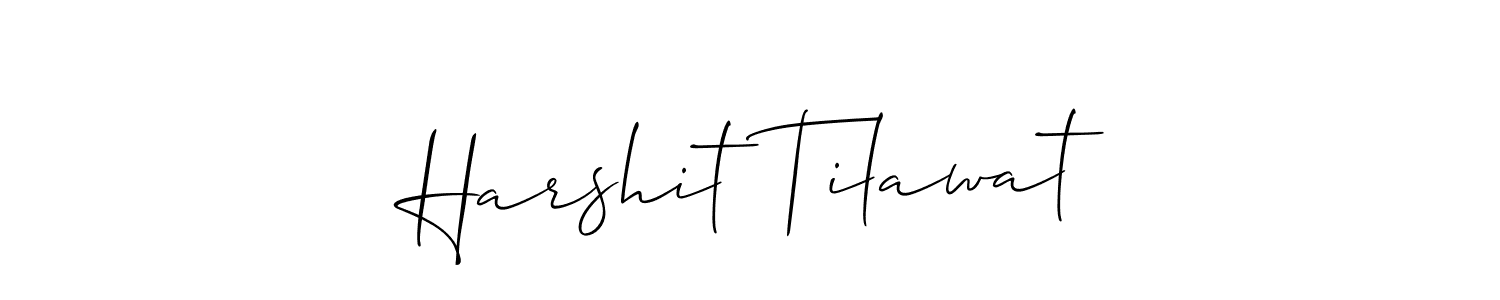 The best way (Allison_Script) to make a short signature is to pick only two or three words in your name. The name Harshit Tilawat include a total of six letters. For converting this name. Harshit Tilawat signature style 2 images and pictures png