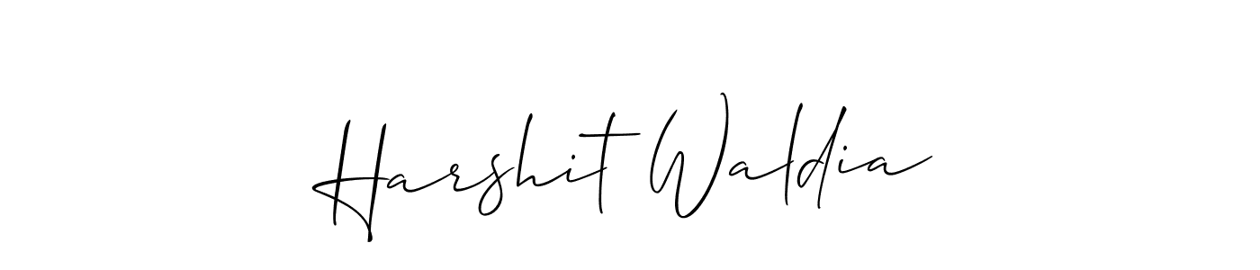 Use a signature maker to create a handwritten signature online. With this signature software, you can design (Allison_Script) your own signature for name Harshit Waldia. Harshit Waldia signature style 2 images and pictures png