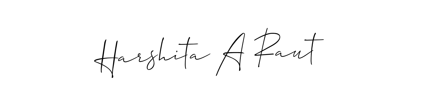 Make a beautiful signature design for name Harshita A Raut. With this signature (Allison_Script) style, you can create a handwritten signature for free. Harshita A Raut signature style 2 images and pictures png