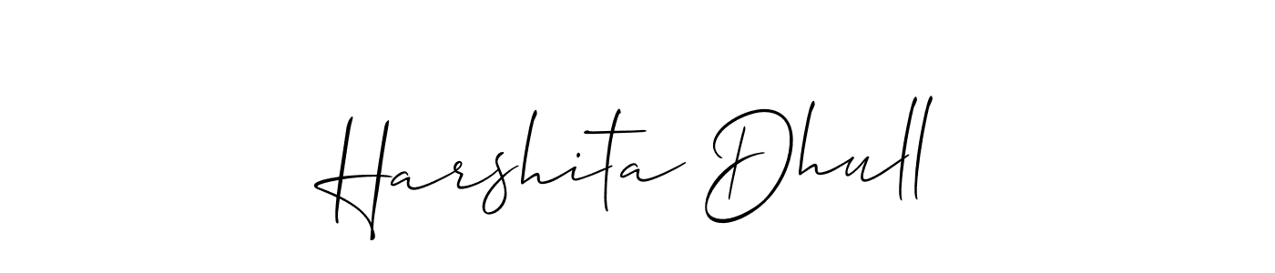 How to make Harshita Dhull name signature. Use Allison_Script style for creating short signs online. This is the latest handwritten sign. Harshita Dhull signature style 2 images and pictures png