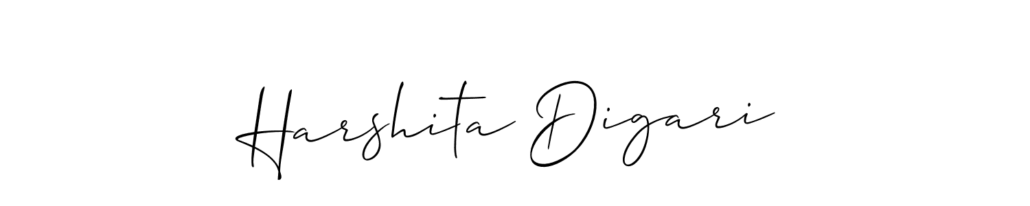 Allison_Script is a professional signature style that is perfect for those who want to add a touch of class to their signature. It is also a great choice for those who want to make their signature more unique. Get Harshita Digari name to fancy signature for free. Harshita Digari signature style 2 images and pictures png