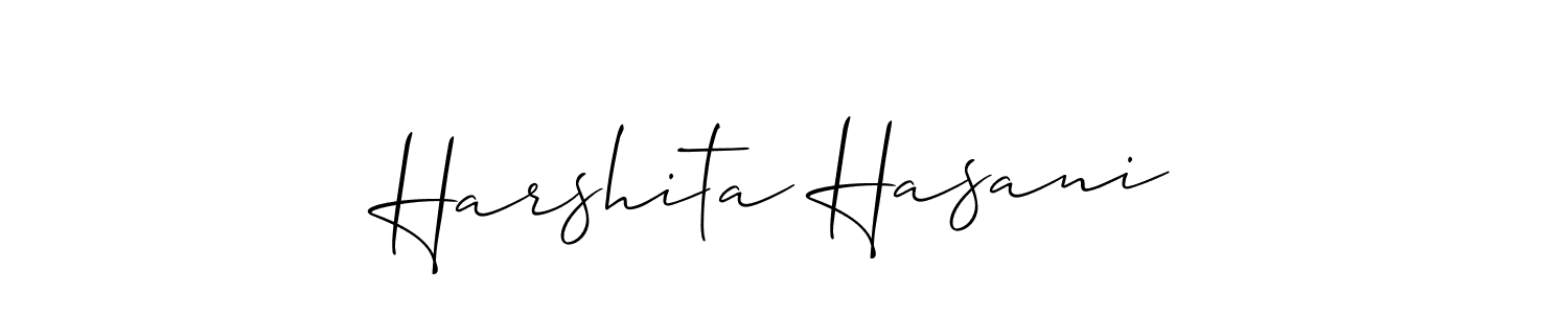 Use a signature maker to create a handwritten signature online. With this signature software, you can design (Allison_Script) your own signature for name Harshita Hasani. Harshita Hasani signature style 2 images and pictures png