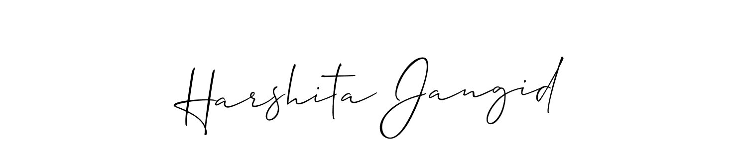How to Draw Harshita Jangid signature style? Allison_Script is a latest design signature styles for name Harshita Jangid. Harshita Jangid signature style 2 images and pictures png