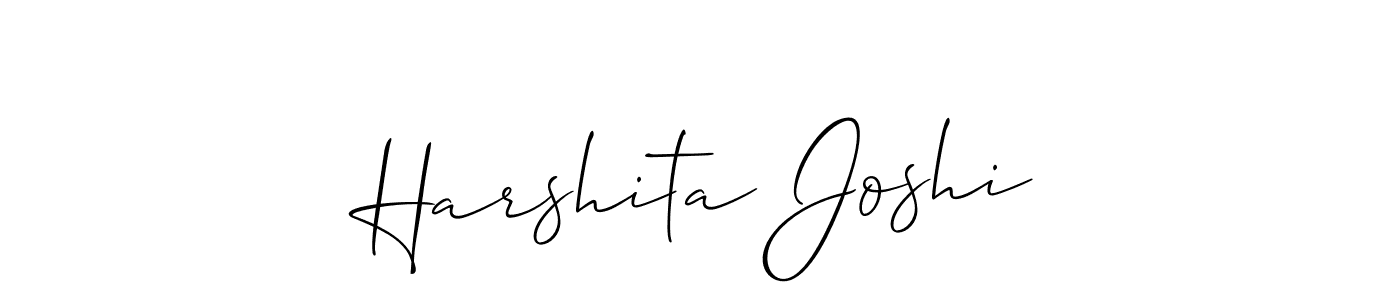 How to make Harshita Joshi name signature. Use Allison_Script style for creating short signs online. This is the latest handwritten sign. Harshita Joshi signature style 2 images and pictures png