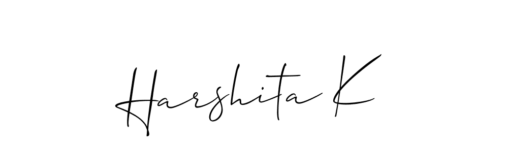 Create a beautiful signature design for name Harshita K. With this signature (Allison_Script) fonts, you can make a handwritten signature for free. Harshita K signature style 2 images and pictures png
