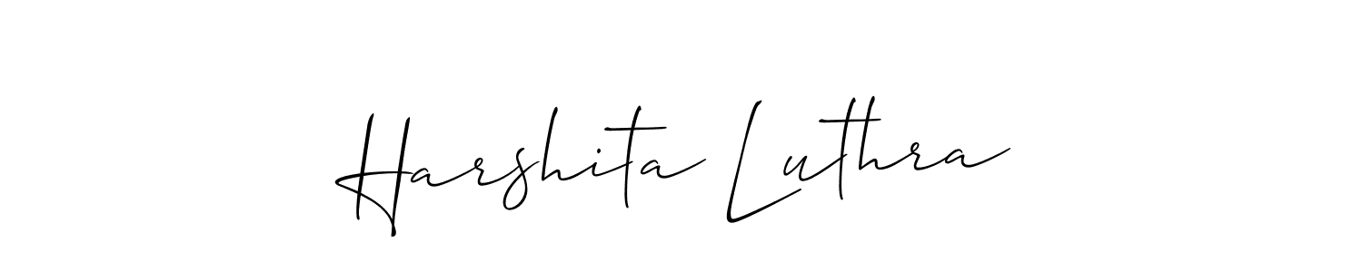 Also we have Harshita Luthra name is the best signature style. Create professional handwritten signature collection using Allison_Script autograph style. Harshita Luthra signature style 2 images and pictures png