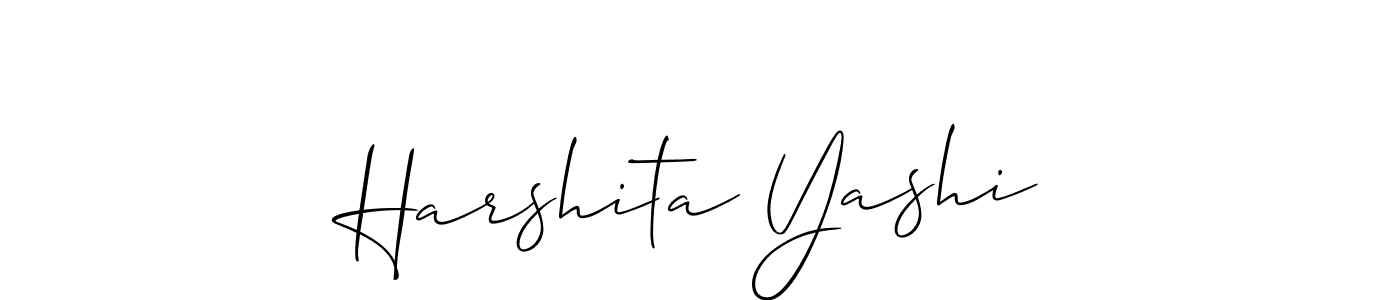 You should practise on your own different ways (Allison_Script) to write your name (Harshita Yashi) in signature. don't let someone else do it for you. Harshita Yashi signature style 2 images and pictures png