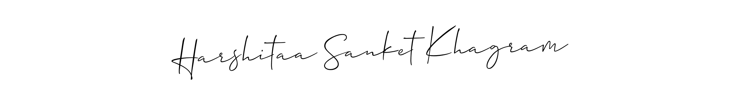 The best way (Allison_Script) to make a short signature is to pick only two or three words in your name. The name Harshitaa Sanket Khagram include a total of six letters. For converting this name. Harshitaa Sanket Khagram signature style 2 images and pictures png