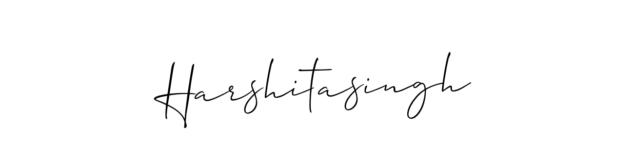 Also You can easily find your signature by using the search form. We will create Harshitasingh name handwritten signature images for you free of cost using Allison_Script sign style. Harshitasingh signature style 2 images and pictures png