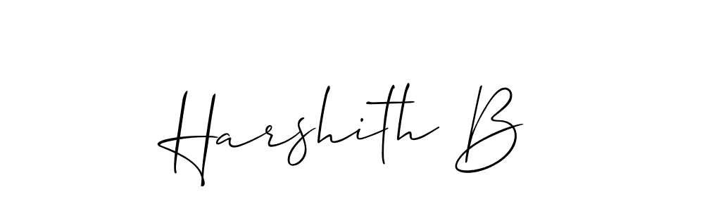 Use a signature maker to create a handwritten signature online. With this signature software, you can design (Allison_Script) your own signature for name Harshith B. Harshith B signature style 2 images and pictures png