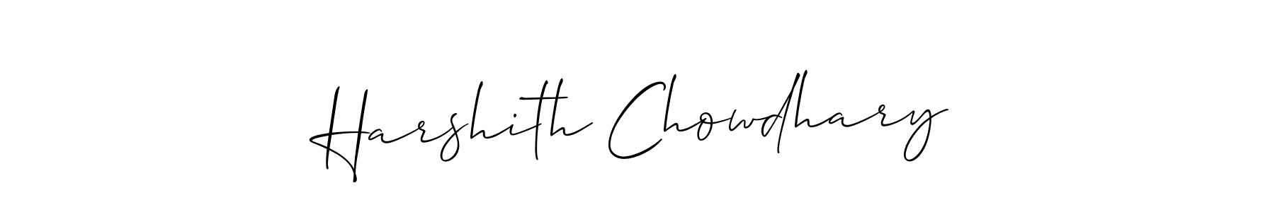 Make a short Harshith Chowdhary signature style. Manage your documents anywhere anytime using Allison_Script. Create and add eSignatures, submit forms, share and send files easily. Harshith Chowdhary signature style 2 images and pictures png