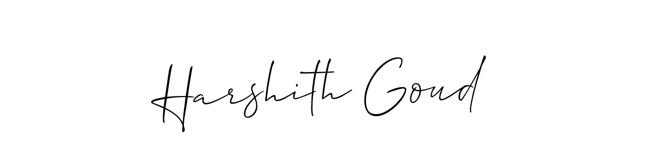 Also we have Harshith Goud name is the best signature style. Create professional handwritten signature collection using Allison_Script autograph style. Harshith Goud signature style 2 images and pictures png