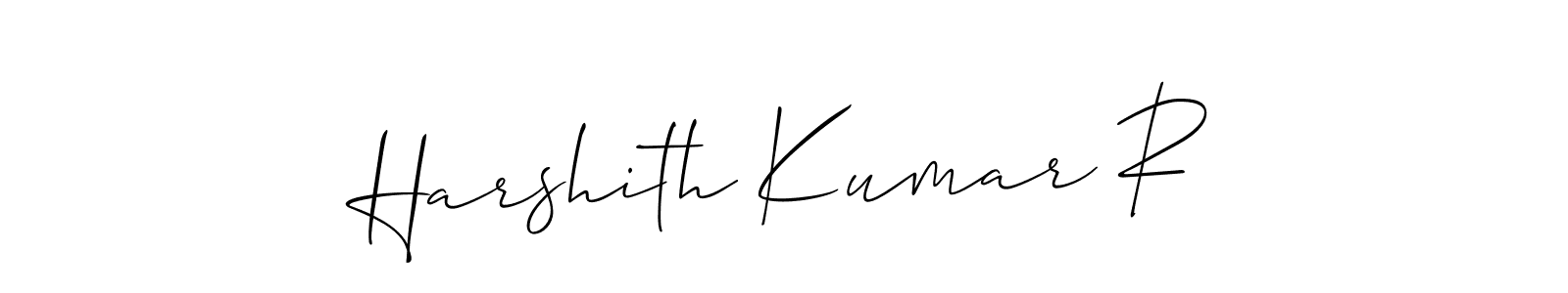Create a beautiful signature design for name Harshith Kumar R. With this signature (Allison_Script) fonts, you can make a handwritten signature for free. Harshith Kumar R signature style 2 images and pictures png