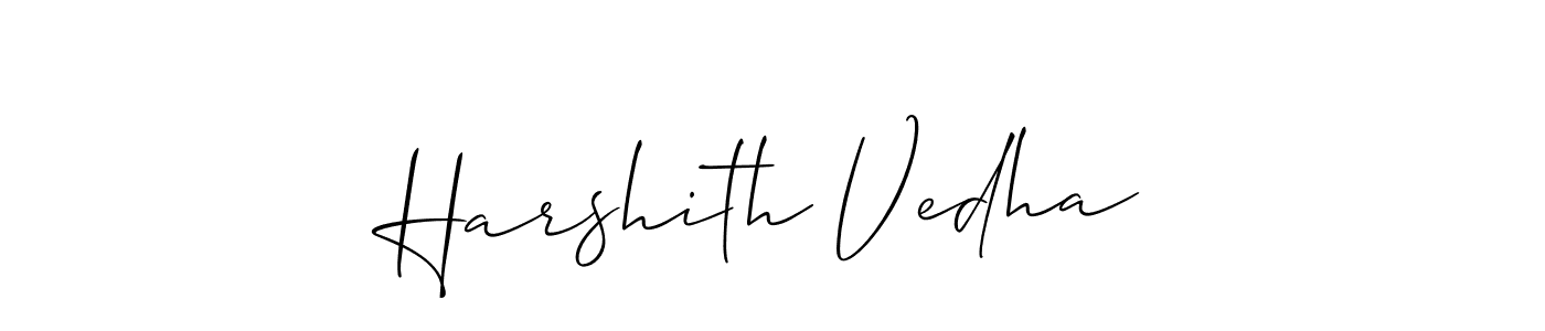 How to Draw Harshith Vedha signature style? Allison_Script is a latest design signature styles for name Harshith Vedha. Harshith Vedha signature style 2 images and pictures png