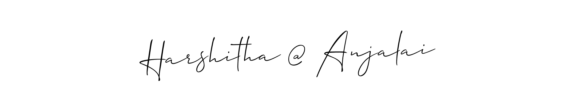 How to Draw Harshitha @ Anjalai signature style? Allison_Script is a latest design signature styles for name Harshitha @ Anjalai. Harshitha @ Anjalai signature style 2 images and pictures png