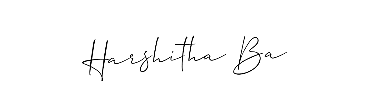 How to Draw Harshitha Ba signature style? Allison_Script is a latest design signature styles for name Harshitha Ba. Harshitha Ba signature style 2 images and pictures png