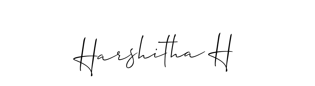 Make a beautiful signature design for name Harshitha H. With this signature (Allison_Script) style, you can create a handwritten signature for free. Harshitha H signature style 2 images and pictures png