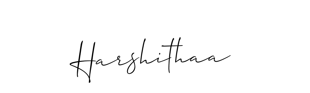 Use a signature maker to create a handwritten signature online. With this signature software, you can design (Allison_Script) your own signature for name Harshithaa. Harshithaa signature style 2 images and pictures png