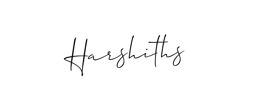 Also You can easily find your signature by using the search form. We will create Harshiths name handwritten signature images for you free of cost using Allison_Script sign style. Harshiths signature style 2 images and pictures png