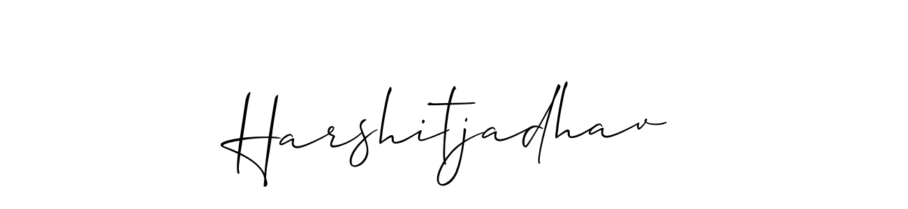 Also You can easily find your signature by using the search form. We will create Harshitjadhav name handwritten signature images for you free of cost using Allison_Script sign style. Harshitjadhav signature style 2 images and pictures png