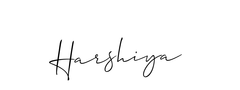 The best way (Allison_Script) to make a short signature is to pick only two or three words in your name. The name Harshiya include a total of six letters. For converting this name. Harshiya signature style 2 images and pictures png