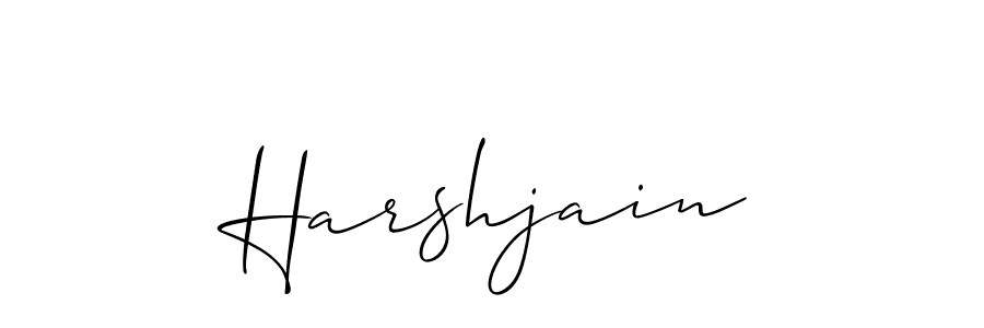 Make a beautiful signature design for name Harshjain. With this signature (Allison_Script) style, you can create a handwritten signature for free. Harshjain signature style 2 images and pictures png