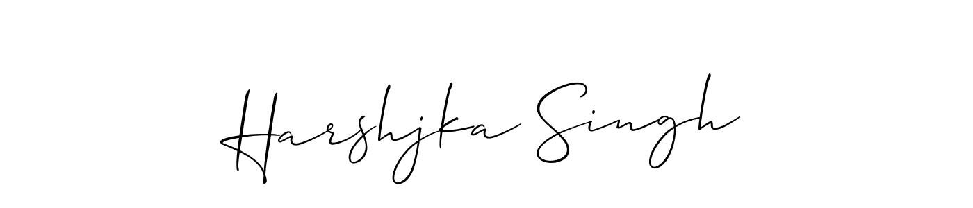 The best way (Allison_Script) to make a short signature is to pick only two or three words in your name. The name Harshjka Singh include a total of six letters. For converting this name. Harshjka Singh signature style 2 images and pictures png