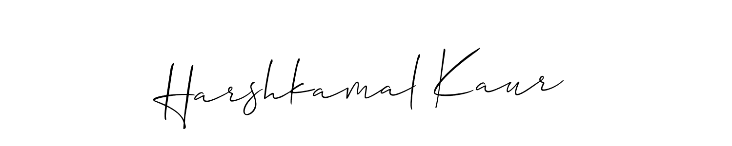 Create a beautiful signature design for name Harshkamal Kaur. With this signature (Allison_Script) fonts, you can make a handwritten signature for free. Harshkamal Kaur signature style 2 images and pictures png