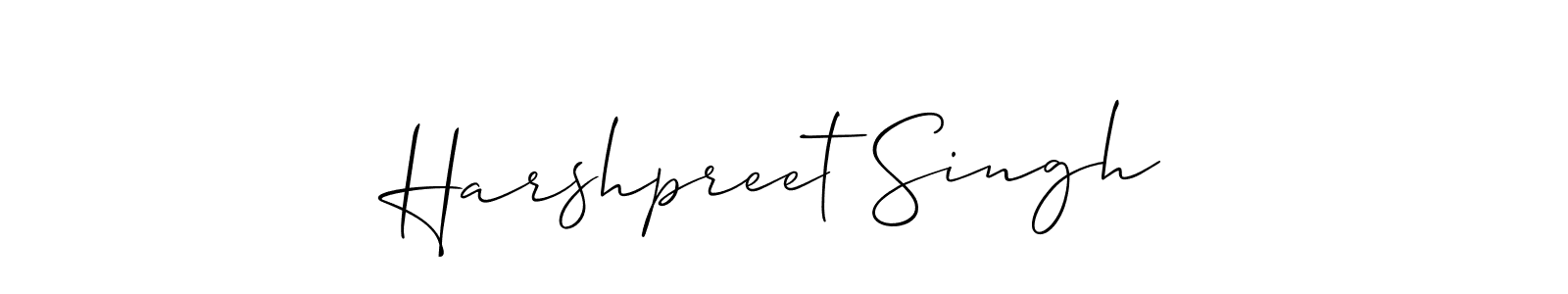 How to make Harshpreet Singh name signature. Use Allison_Script style for creating short signs online. This is the latest handwritten sign. Harshpreet Singh signature style 2 images and pictures png