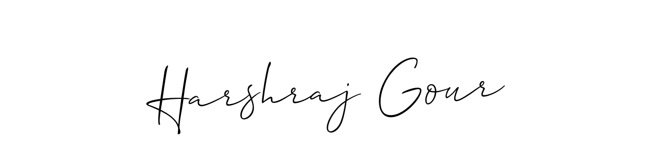 How to make Harshraj Gour name signature. Use Allison_Script style for creating short signs online. This is the latest handwritten sign. Harshraj Gour signature style 2 images and pictures png