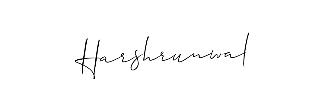 Make a beautiful signature design for name Harshrunwal. With this signature (Allison_Script) style, you can create a handwritten signature for free. Harshrunwal signature style 2 images and pictures png