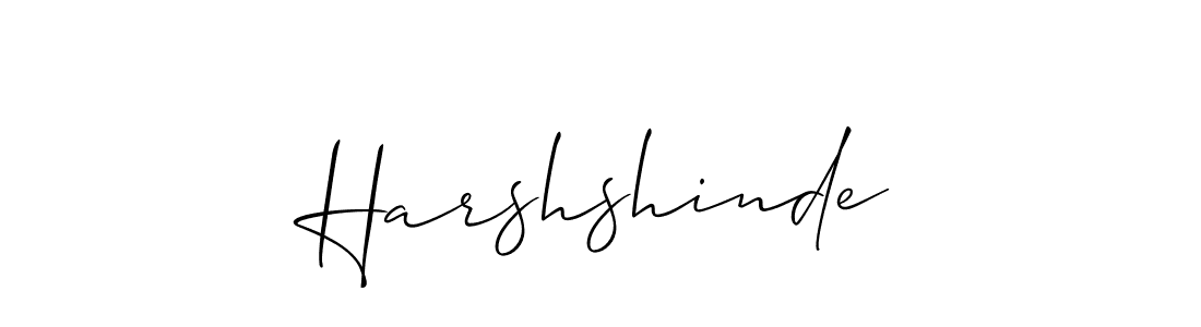 Make a short Harshshinde signature style. Manage your documents anywhere anytime using Allison_Script. Create and add eSignatures, submit forms, share and send files easily. Harshshinde signature style 2 images and pictures png