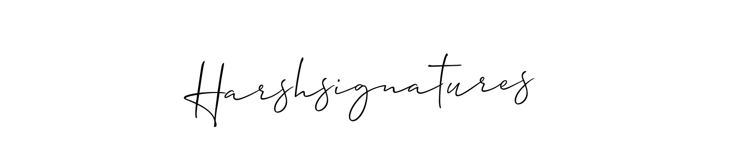 Create a beautiful signature design for name Harshsignatures. With this signature (Allison_Script) fonts, you can make a handwritten signature for free. Harshsignatures signature style 2 images and pictures png