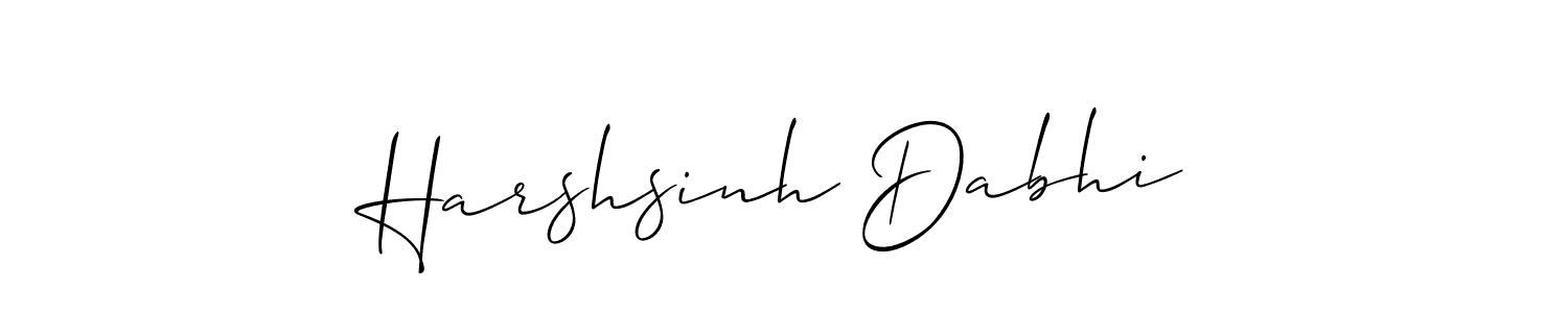 You should practise on your own different ways (Allison_Script) to write your name (Harshsinh Dabhi) in signature. don't let someone else do it for you. Harshsinh Dabhi signature style 2 images and pictures png