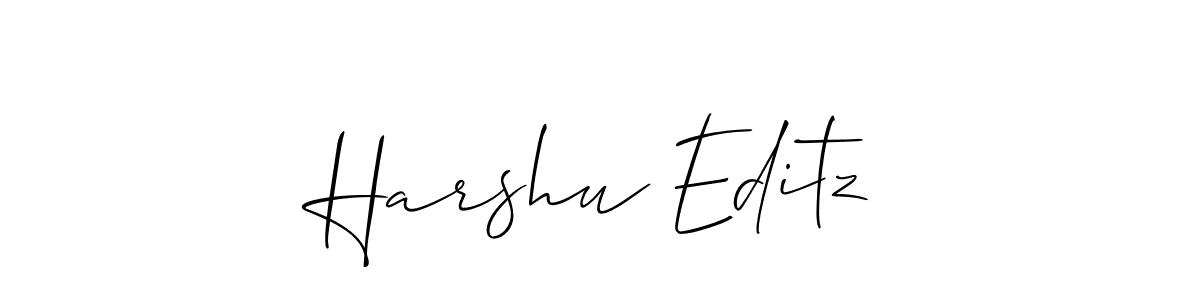 Create a beautiful signature design for name Harshu Editz. With this signature (Allison_Script) fonts, you can make a handwritten signature for free. Harshu Editz signature style 2 images and pictures png