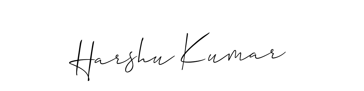 Use a signature maker to create a handwritten signature online. With this signature software, you can design (Allison_Script) your own signature for name Harshu Kumar. Harshu Kumar signature style 2 images and pictures png