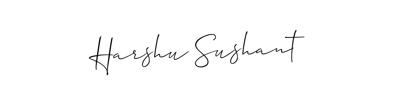 Design your own signature with our free online signature maker. With this signature software, you can create a handwritten (Allison_Script) signature for name Harshu Sushant. Harshu Sushant signature style 2 images and pictures png