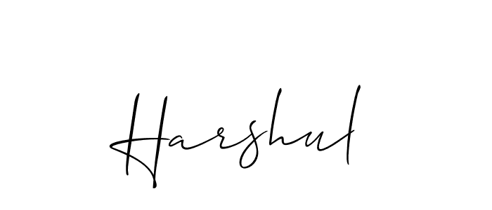 How to make Harshul signature? Allison_Script is a professional autograph style. Create handwritten signature for Harshul name. Harshul signature style 2 images and pictures png