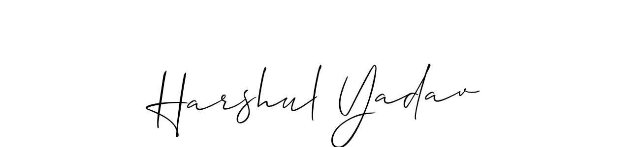 Use a signature maker to create a handwritten signature online. With this signature software, you can design (Allison_Script) your own signature for name Harshul Yadav. Harshul Yadav signature style 2 images and pictures png