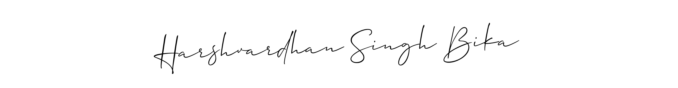 Make a short Harshvardhan Singh Bika signature style. Manage your documents anywhere anytime using Allison_Script. Create and add eSignatures, submit forms, share and send files easily. Harshvardhan Singh Bika signature style 2 images and pictures png