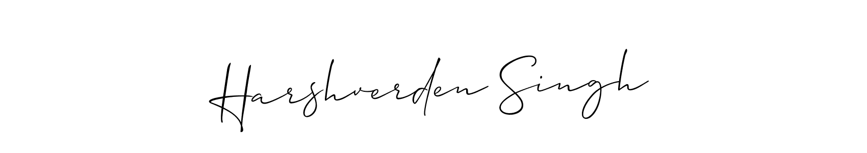Use a signature maker to create a handwritten signature online. With this signature software, you can design (Allison_Script) your own signature for name Harshverden Singh. Harshverden Singh signature style 2 images and pictures png