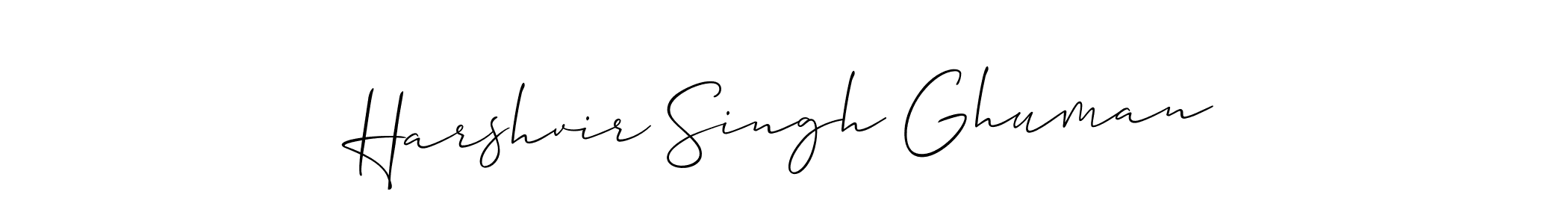 How to make Harshvir Singh Ghuman signature? Allison_Script is a professional autograph style. Create handwritten signature for Harshvir Singh Ghuman name. Harshvir Singh Ghuman signature style 2 images and pictures png